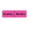 Nevs IV Drug Line Label - Morphine/Morphine 7/8" x 3" Flr Pink w/Black N-6803 - alternate 1